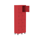 Ver imagem 3 de Armário Guarda Volume Locker Roupeiro 8 Portas Aço Grp 502/8 Cinza/Azul Del Rey