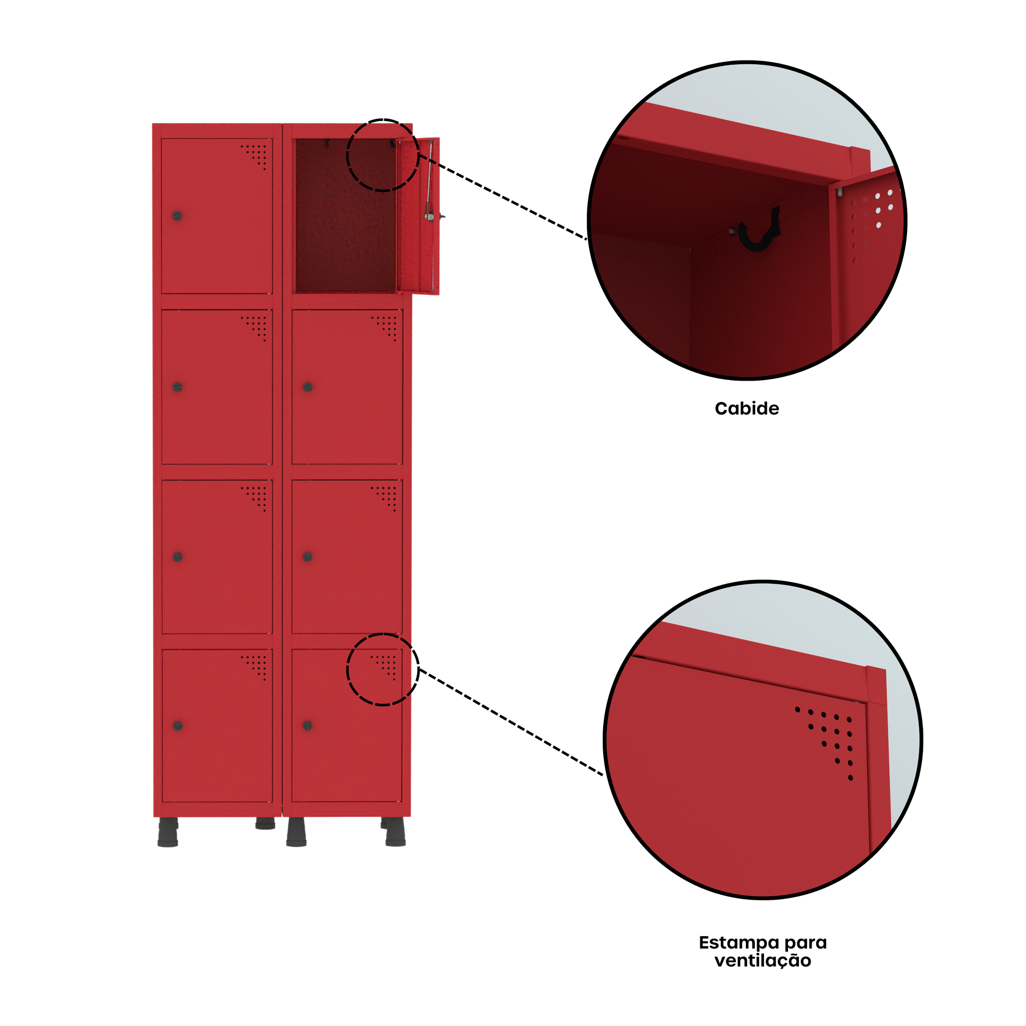 Armário Guarda Volume Locker Roupeiro 8 Portas Aço GRP 502/8  - 8