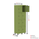 Ver imagem 5 de Armário Locker Roupeiro 8 Portas Aço GRP 502/8