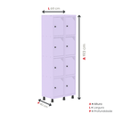 Ver imagem 5 de Armário Locker Roupeiro 8 Portas Aço GRP 502/8