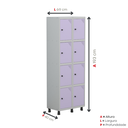 Ver imagem 5 de Armário Guarda Volume Locker Roupeiro 8 Portas Aço Grp 502/8 Cinza