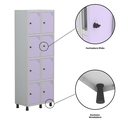 Ver imagem 7 de Armário Guarda Volume Locker Roupeiro 8 Portas Aço Grp 502/8 Cinza