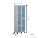 Ver imagem 5 de Armário Guarda Volume Locker Roupeiro 8 Portas Aço Grp 502/8 Azul