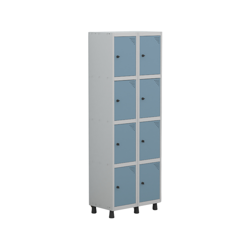 Armário Guarda Volume Locker Roupeiro 8 Portas Aço Grp 502/8 Azul