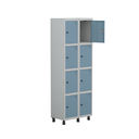 Ver imagem 3 de Armário Guarda Volume Locker Roupeiro 8 Portas Aço Grp 502/8 Azul