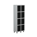 Ver imagem 1 de Armário Guarda Volume Locker Roupeiro 8 Portas Aço Grp 502/8 Preto/Cinza