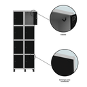 Ver mais imagens de Armário Guarda Volume Locker Roupeiro 8 Portas Aço Grp 502/8 Preto/Cinza