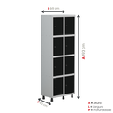 Ver imagem 5 de Armário Guarda Volume Locker Roupeiro 8 Portas Aço Grp 502/8 Preto/Cinza