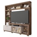 Ver imagem 2 de Home Estante Rio 210cm Tv até 65 com Prateleiras Mdp/hdf Nogueira/offwhite G11 - Gran Belo
