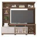 Ver imagem 7 de Home Estante Rio 210cm Tv até 65 com Prateleiras Mdp/hdf Nogueira/offwhite G11 - Gran Belo