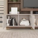 Ver imagem 5 de Home Estante Rio 210cm Tv até 65 com Prateleiras Mdp/hdf Nogueira/offwhite G11 - Gran Belo