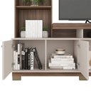 Ver imagem 6 de Home Estante Rio 210cm Tv até 65 com Prateleiras Mdp/hdf Nogueira/offwhite G11 - Gran Belo