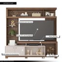 Ver imagem 3 de Home Estante Rio 210cm Tv até 65 com Prateleiras Mdp/hdf Nogueira/offwhite G11 - Gran Belo