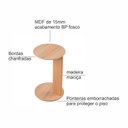 Ver imagem 5 de Mesa Lateral Orgânica Apoio Sofá 35cm Chanfrada Pé Madeira Móvel na Caixa