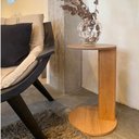 Ver imagem 7 de Mesa Lateral Orgânica Apoio Sofá 35cm Chanfrada Pé Madeira Móvel na Caixa
