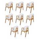 Ver imagem 1 de Kit 8 Cadeiras Facto Helen Premium para Sala de Jantar Estilo Elegante em Madeira Maciça - Branco