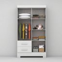 Ver imagem 5 de Guarda-Roupa Solteiro 4 Portas, 2 Gavetas e Pés Olímpio Branco