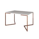 Ver imagem 1 de Mesa Jantar Industrial Retangular 137x90cm Branca Base Cobre V