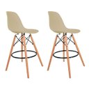 Ver imagem 1 de Kit com 2 Banquetas Altas Charles Eames Wood Dkw Eiffel - Design Fendi