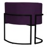 Kit 2 Poltronas Decorativa Sala de Estar Luana Base Preta Veludo Roxo - Montanaris Decor Md Montanar - 2