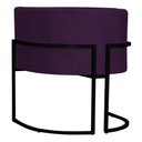 Ver imagem 2 de Kit 2 Poltronas Decorativa Sala de Estar Luana Base Preta Veludo Roxo - Montanaris Decor Md Montanar