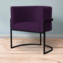 Ver imagem 3 de Kit 2 Poltronas Decorativa Sala de Estar Luana Base Preta Veludo Roxo - Montanaris Decor Md Montanar