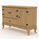 Ver imagem 1 de Balcão em Madeira Maciça 3 Portas 1 Gaveta Marrom