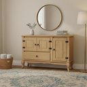 Ver imagem 2 de Balcão em Madeira Maciça 3 Portas 1 Gaveta Marrom