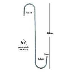 Gancho S Grande para Pendurar Plantas 40cm - 3peças - 2