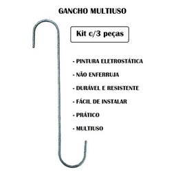 Gancho S Grande para Pendurar Plantas 40cm - 3peças - 3