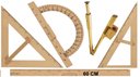 Ver imagem 3 de Conj 3 Kit Geométrico do Professor MDF com 3 Régua 60 cm, 3 Compasso para Quadro Branco, 3 Esquadro