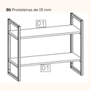Ver imagem 4 de Estante Nicho 2 Prateleiras 72 Cm Li008 Canela Branco Kpb