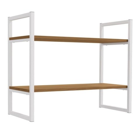 Estante Nicho 2 Prateleiras 72 Cm Li008 Canela Branco Kpb