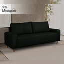 Ver imagem 2 de Sofá Decorativo Sala de Estar Metropole 3 Lugares 220cm Couro Verde - Mozzelar