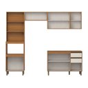 Ver imagem 3 de Cozinha Completa Venaly 11 Portas 2 Gavetas com Vidro e Tampo Cinamomo/Off White - Henn