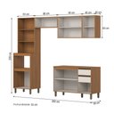 Ver imagem 4 de Cozinha Completa Venaly 11 Portas 2 Gavetas com Vidro e Tampo Cinamomo/Off White - Henn