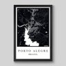 Quadro Mapa Porto Alegre - 30x20cm - Moldura Caixa Preto - 1