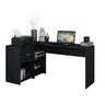 Escrivaninha Mesa para Computador Office em L Durango 2 Gavetas e 3 Nichos 135cm Cor:preto - 1