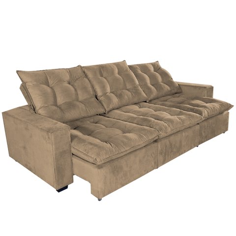 Sofa 3 Lugares Retratil e Reclinavel Julia 2.82 Cm Capuccino