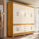 Ver imagem 4 de Guarda Roupa Casal 10 Portas New Murano Cinamon Off White - Demóbile