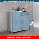 Ver imagem 4 de Mapoteca 10 Gavetas Pandin 120cm (larg) Tampo Mdp Branco Estrutura Aço Cinza Gaveta Azul Dali