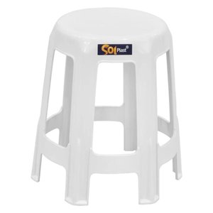 Banqueta Plástica Guaxuma Branco Souplast