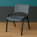 Ver imagem 2 de Kit 2 Cadeiras Iso Fixa Empilhável Escola Igreja Salão:cinza