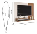 Ver imagem 2 de Painel Suspenso para Tv até 50 Polegadas Moderno Ripado Rack Premium Quarto e Sala Freijo/off White