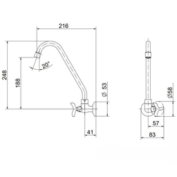 Torneira para Cozinha de Parede Nova Pertutti Docol 902806 - 4