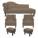 Ver imagem 1 de Divã Cancun 185 Direito + 2 Poltronas + 2 Puffs Capuccino