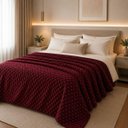 Ver imagem 4 de Cobertor Manta Fio de Ouro Casal 190x210 Toque Macio Luxo Decorativa Vinho