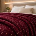 Ver imagem 2 de Cobertor Manta Fio de Ouro Casal 190x210 Toque Macio Luxo Decorativa Vinho