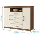 Ver imagem 4 de Guarda Roupa Casal 8 Portas 4 Gavetas Master New e Cômoda Havana Master com Rodizio Jatobá Areia
