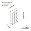 Ver imagem 4 de Armário Guarda Volume Locker Roupeiro 12 Portas Aço GRP 503/12 